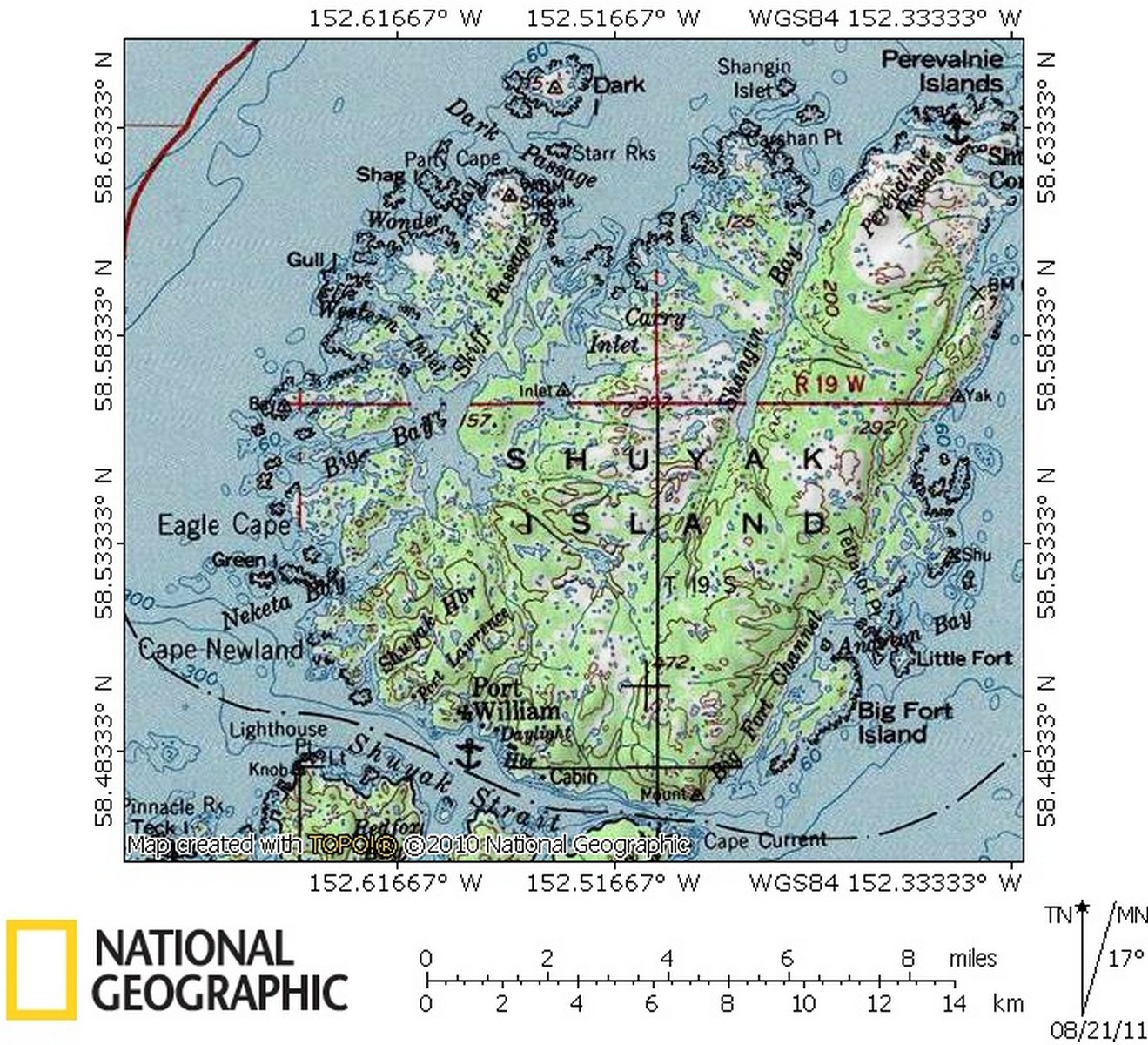 Map of Shuyak Island