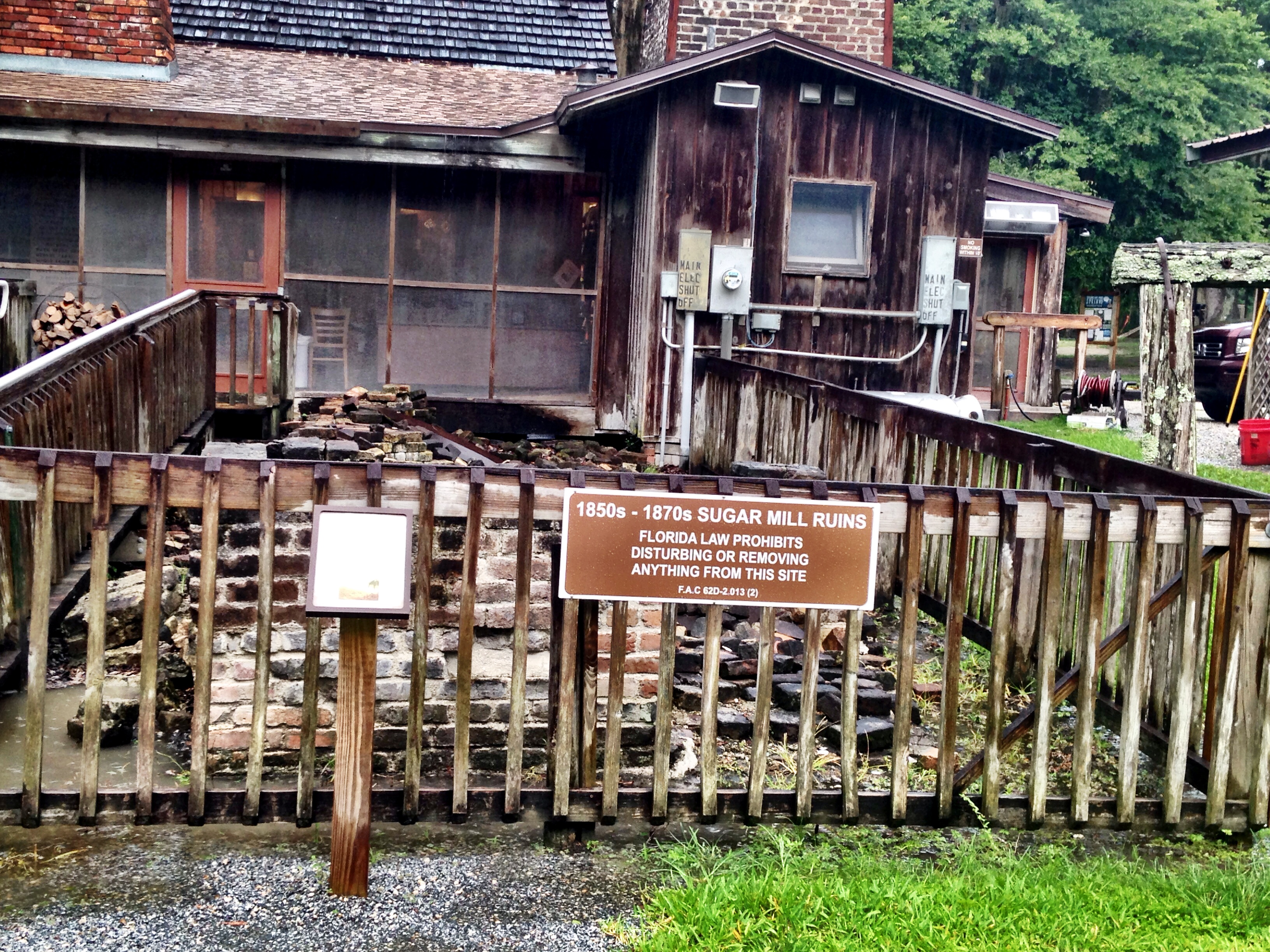 ruins of old sugar mill for crushing cane