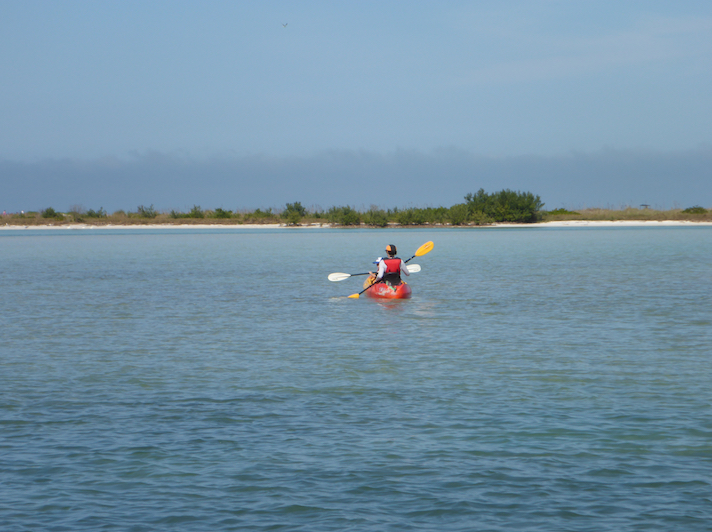 Kayakers near north end of Caladesi