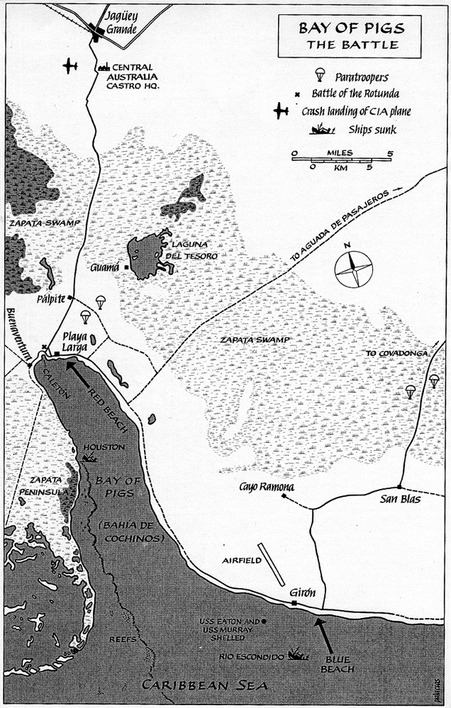 Bay of Pigs battle map