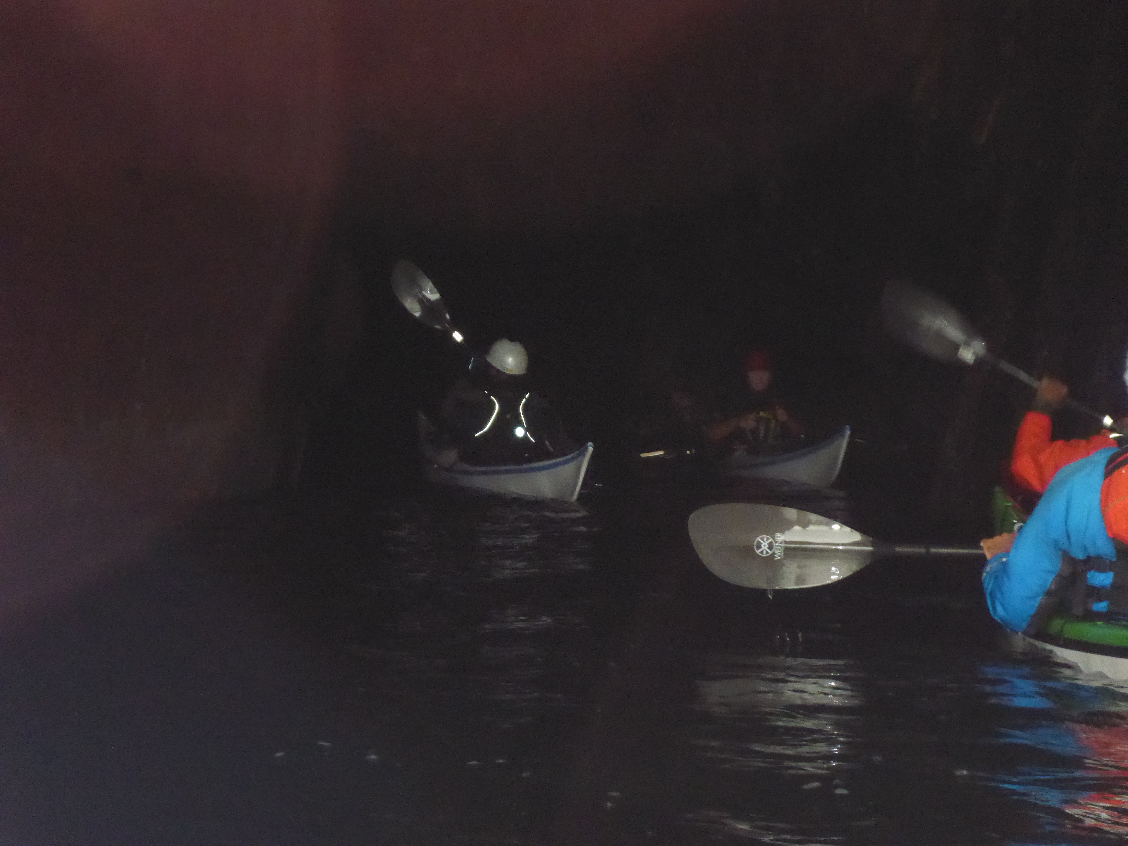 Headlamps needed in cave