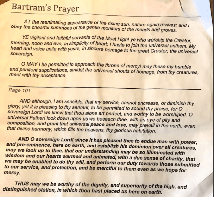 Bartram Prayer